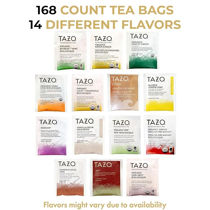 168 Tea bags - Tea Bags Sampler Assortment Variety Pack Gift Box (42 Count - Pack of 4) 14 Different Flavors Gifts for Her Him Women Men Tea Lovers Couples Family Friends Coworker