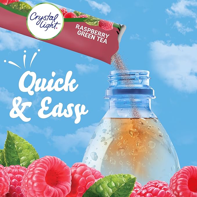Crystal Light On The Go Raspberry Green Tea, 10-Packet Box (Pack of 4)