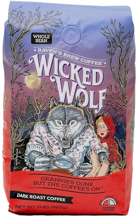 Raven's Brew Coffee Full Bodied Coffee Dark Roast Whole Bean - Wicked Wolf 2lb