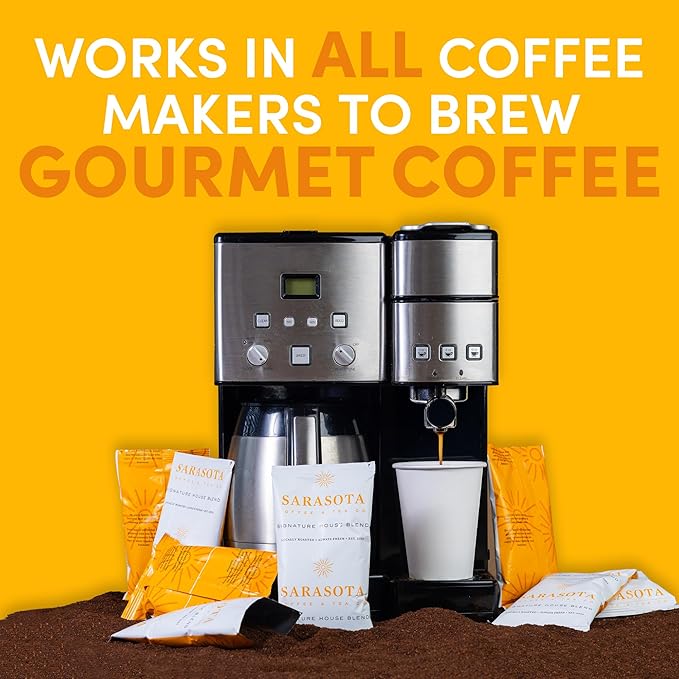 Coffee Packets – Breakfast Blend Medium Roast Ground, 3oz Extra-Full Pre-Measured Packs for 12-Cup Drip Brewers, Bulk Single-Pot Bags, 36 Count | Sarasota Coffee