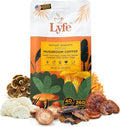 LYFE Organic Instant Decaf Mushroom Coffee, 40 Servings – Lion’s Mane, Chaga, Cordyceps & Turkey Tail | Adaptogenic Blend for Energy, Focus & Wellness | Natural Superfood Coffee for Daily Vitality