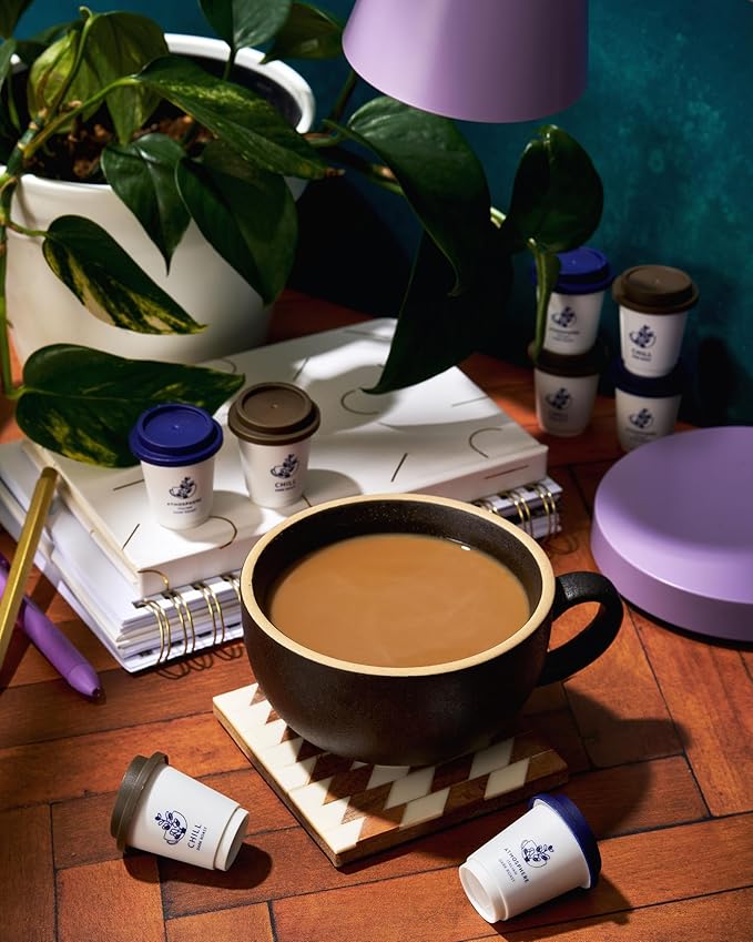 COZY INDIGO COFFEE - ATMOSPHERE Italian Dark Roast Instant Freeze Dried Specialty Coffee, 24 Capsules, 100% Arabica, Enjoy Cold or Hot, Perfect for Travel and On The Go