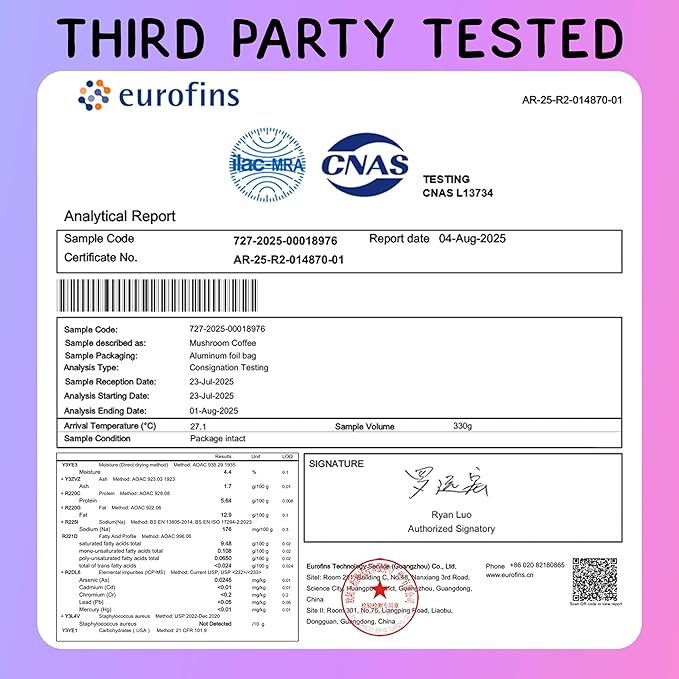 OwlRyze Mushroom Coffee Focus with Coconut Milk and 6 Adaptogenic Mushrooms, MCT Oil, Premium Instant Coffee for Better Energy, Focus, Digestion, Immunity with Lions Mane & Turkey Tail, 30 servings