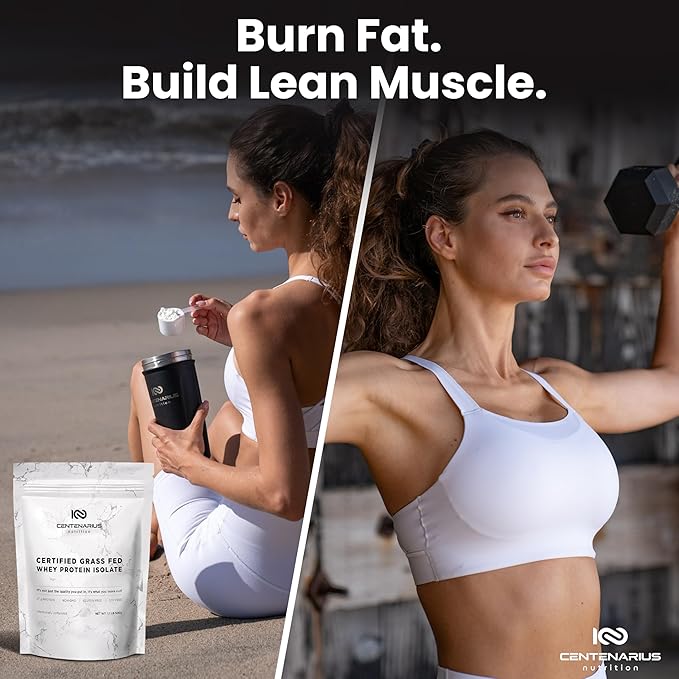 Premium Whey Protein Isolate Powder 500g Unflavored Irish Grass-Fed, 27g Protein per Serving for Muscle Growth & Recovery Non-Bloating, Gluten & Lactose Free, Clean Ingredients | Centenarius Nutrition