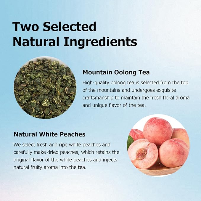 HANFANGLING White Peach Oolong Tea, 2PCS, Refreshing, Fresh Sweetness of White Peach and Aromatic Taste of Oolong Tea