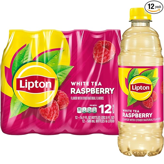Lipton Raspberry White Tea, 16.9 Fl Oz Bottles (Pack of 12)