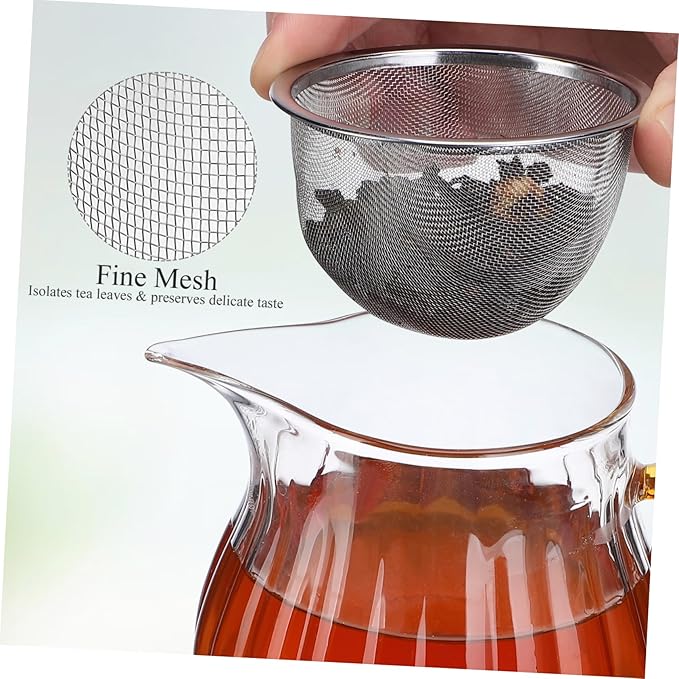Kichvoe 4pcs Stainless Steel Tea Infuser Teapot Insert Tea Filter Fine Mesh Strainer for Daily Brewing