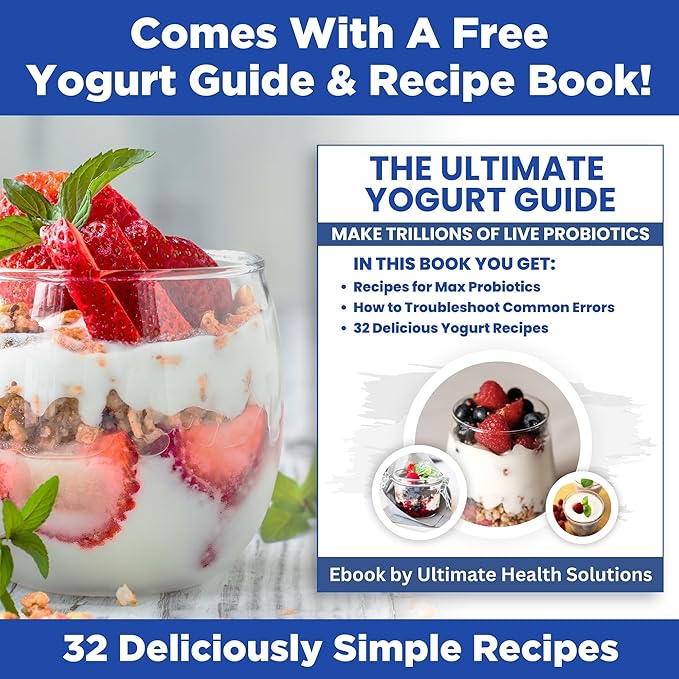 Ultimate Probiotic Yogurt Maker w/Adjustable Temperature & Time Control - Make Trillions of Live Probiotics - Best 2025 Men & Womens Christmas Gifts for Family & Friends - ULTIMATE LIFETIME WARRANTY