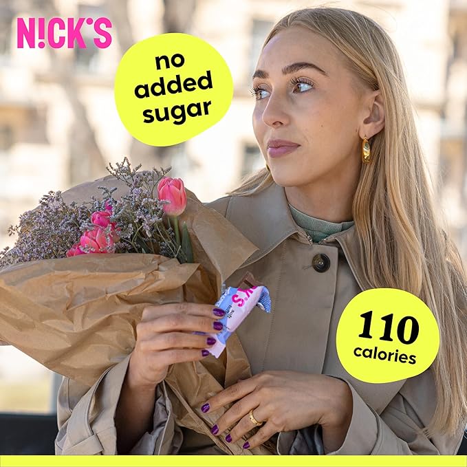 NICKS Soft Toffee Chocolate Bar with Caramel Without Added Sugar,110 Calories, 3.5 Net Carbs, Gluten Free, Low Carb Candy (15x28g)