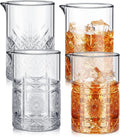 Inbagi 4 Pcs Cocktail Mixing Glass 23.67 oz Martini Cocktail Stirring Glass Thick Bottom Crystal Glasses Stable Mixing Cups for Drinks Bartender Home Bar Accessories Tools