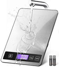 Food Scale - 15kg/33lb Digital Kitchen Scale with Full-View LCD Display, Grams and Ounces, Easy Clean Stainless Steel, 6 Units with Tare Function, Precise for Baking, Cooking & Meal Prep, Black