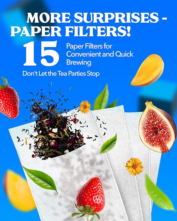 LOVARE Love Blossom Loose Leaf Tea 80 g - Black tea blend, Made in Ukraine - Dry Fig, Mango, and Strawberry Pieces, Safflower Petals, Passion Fruit & Mango Flavors - Tea Lovers Gift Box with 15 Paper Filters