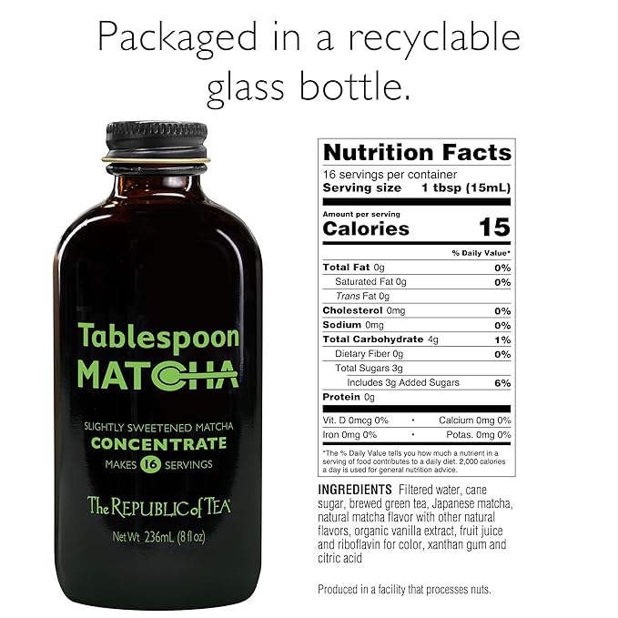 The Republic of Tea – Tablespoon Matcha Concentrate, Japanese Green Tea, 8 oz Makes 16 Servings