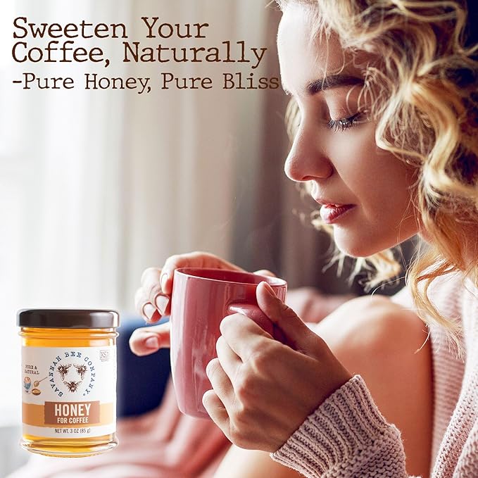 Savannah Bee Honey for Coffee - Natural Sweetener - Perfect to Off Set Bold Coffee Flavor