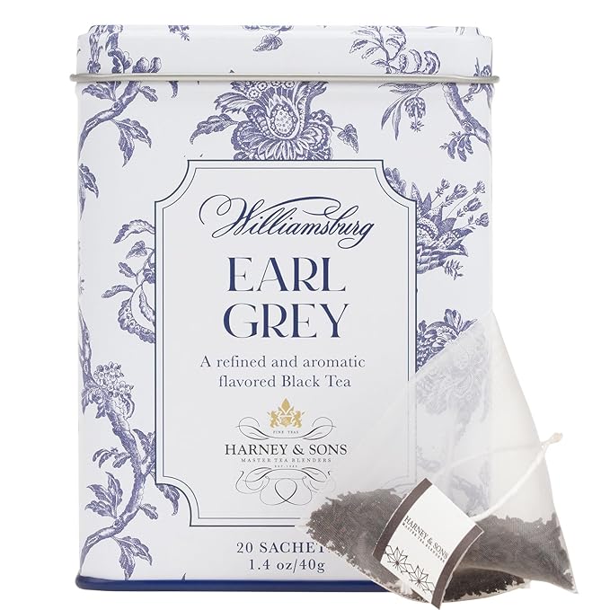 Harney & Sons Williamsburg Earl Grey, 20 sachets | Black Tea and Oolong Tea, with Bergamot Oil,