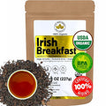 U.S. Wellness Naturals Irish Breakfast Tea, SMOOTH, RICH & WELL-ROUNDED loose leaf tea, 110+ cups, 8oz, 100% ORGANIC CEYLON (2 Estate Blend), fresh new harvest, OP grade tea