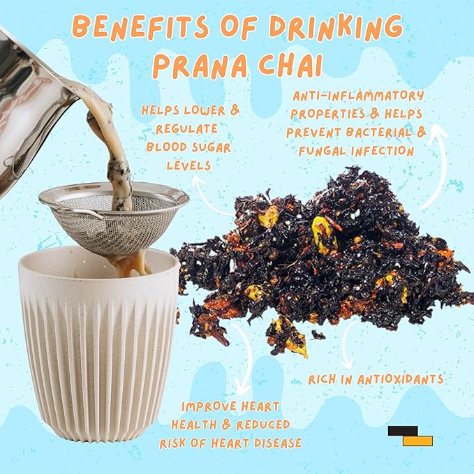 Prana Chai Original Masala Chai Tea - Premium Chai Tea Blend with Authentic Indian Spices for Rich, Aromatic Chai Masala Experience, 250g