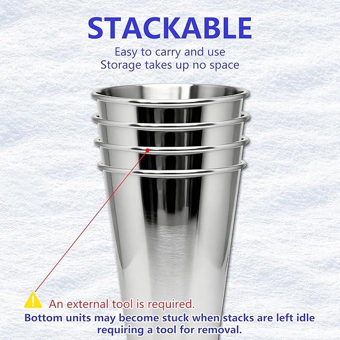 20oz 10PCS Stainless Steel Pint Cup,Pint Tumbler,Reusable metal Cups,Stainless Steel Water Tumbler,BPA Free,Stackble,Durable,Unbreakable Metal Drinking Glasses for Bar,Banquet Mugs (10, 20OZ)