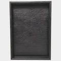 20 * 14 inches High-End Light Luxury Leather Rectangle Oversized Service Tray for Ottoman Tray, Coffee, Food, Family Dinner, Picnic, Party Essentials (Black, 20 * 14 inch)