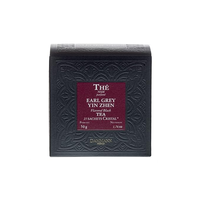 Dammann Freres Sachets, Earl Grey Tea Bags, Premium Gourmet French Black And Citrus Infused Tea, 25 Count (Single Pack)