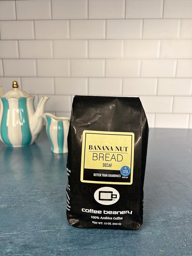 Banana Nut Bread Flavored Coffee SWP Decaf, Specialty Arabica Coffee, Medium Roast, 12 ounce, Whole Bean