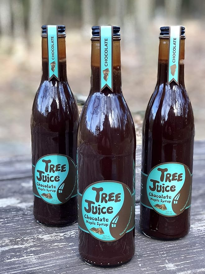 Tree Juice Chocolate Maple Syrup | 100% Pure Grade A Maple Syrup | All Natural, Non GMO, Vegan, Gluten Free, Vegetarian, Paleo | 12 Ounce Bottle