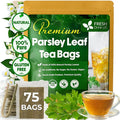 FreshDrinkUS, Premium 75 Parsley Leaf Tea Bags, 100% Natural & Pure from Parsley Leaves. Loose Leaf Parsley Herbal Tea. Made with Natural Material Tea Bags. No Sugar, No Caffeine, No Gluten, Vegan.