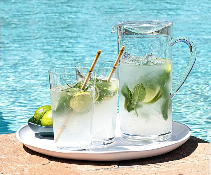 Montana Cocktail Pitcher with Lid, Indoor/Outdoor, Clear, 60 oz. (Pack of 4)