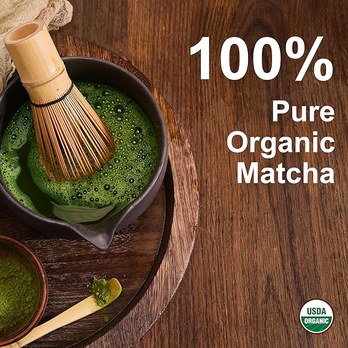 Organic Ceremonial Grade Matcha Powder, 100 Servings | First Harvest Authentic Japanese Origin | 100% Barista-Grade Matcha Green Tea For Latte, Beverage & Baking