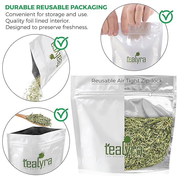 Tealyra - Premium Kukicha Twig Kabuse - Japanese Green tea - Loose Leaf Tea - Mild Slightly Nutty Flavour - High Level of Antioxidants - Caffeine Level Low - 100g