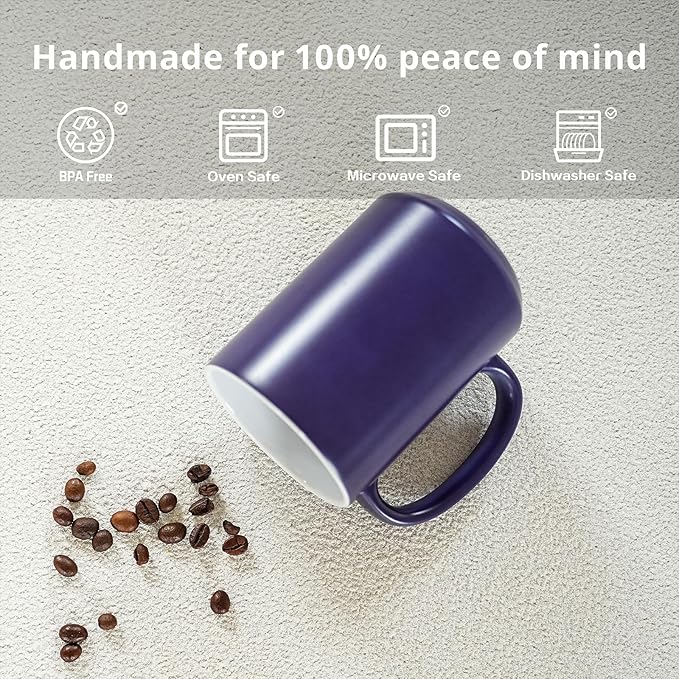 Ceramic 15oz Sublimation Coffee Mug in White Box, Color Changeble 3 Assorted Colors, Case of 12