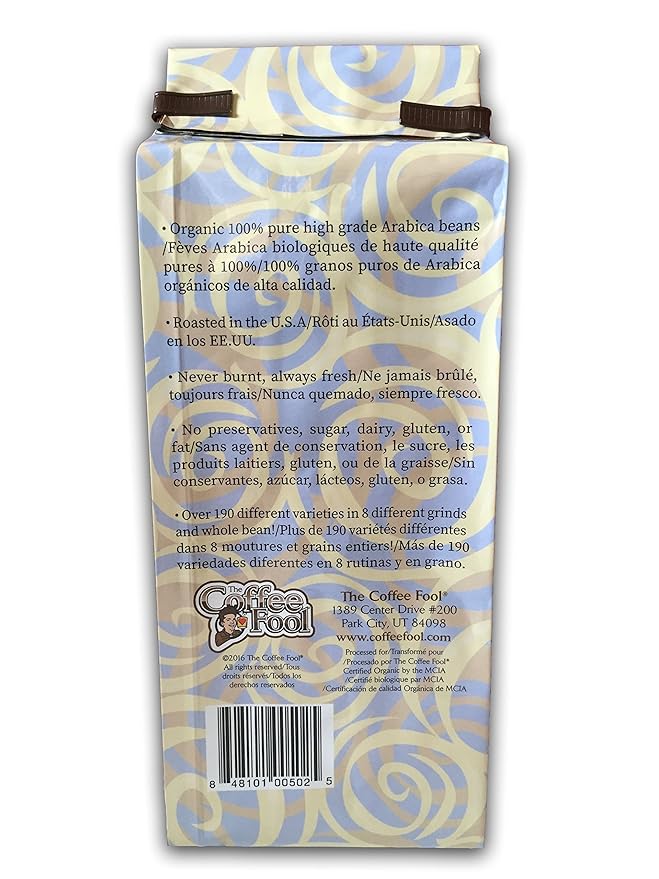 Coffee Fool's Decaf Organic Fair Trade House Italian (Coarse Grind)