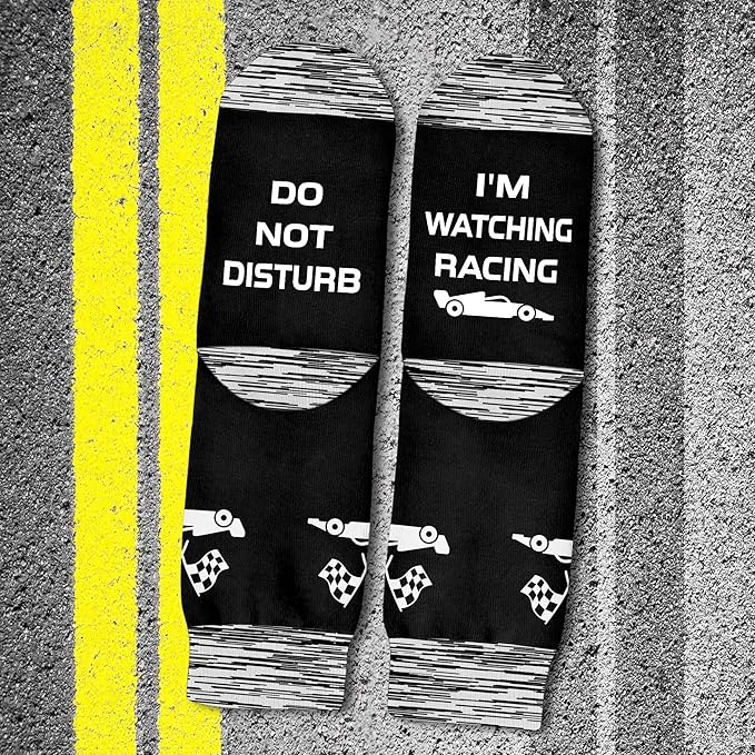 VICRAZY Racing Car, Sport Car Socks for Men, Women - Formula 1 Gifts, Racing Socks, Stocking Stuffers for Men, Women