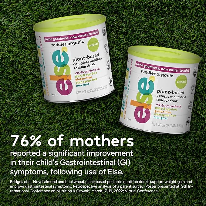 Else Nutrition Toddler Formula 12-36 mo., Plant Based Toddler Nutritional Drink - Soy & Dairy Free, Lactose Free - Complete Baby Formula (12-36 mo.), Protein Powder w/ 20+ Vitamins (22oz, 1-Pack)