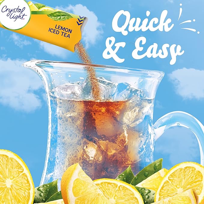 Crystal Light Lemon Iced Tea Drink Mix, 12-Quart Canister (Pack of 17)