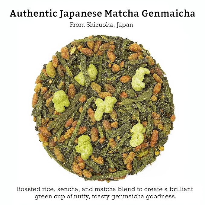 SUGIMOTO TEA Japanese Matcha Genmaicha Green Tea Loose Leaf 1.0 lb (454 g) Pack of 1
