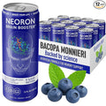 NEORON - Brain Defender, Focus & Memory Support, Sugar‐Free Nootropic Drink, Vegan (Pack of 12, Blueberry & Mint)