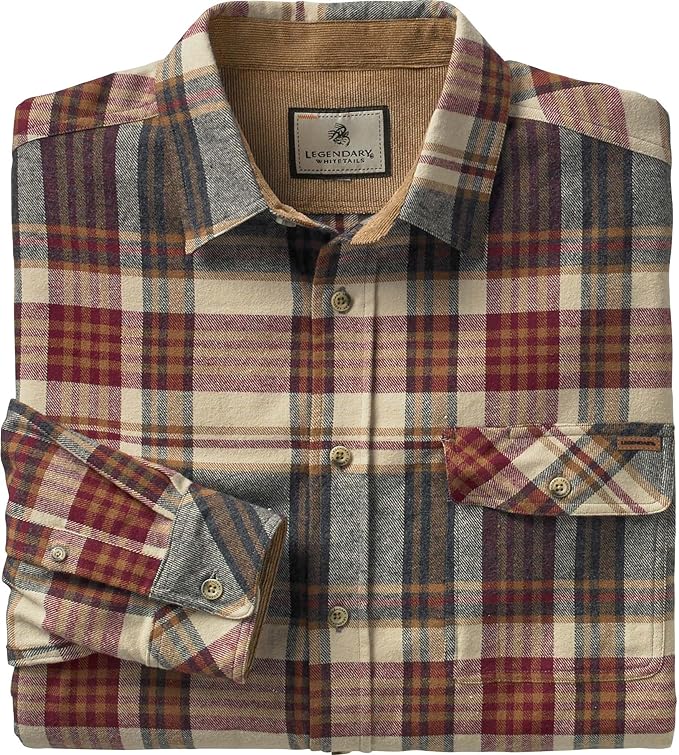 Legendary Whitetails Men's Flannel Shirt Long Sleeve Button Down 100% Cotton
