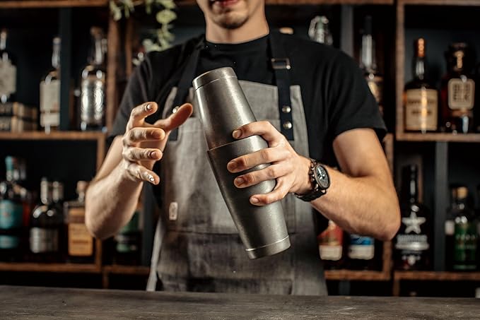 Barfly Cocktail Tin, Set (18 oz and 28 oz), Vintage Black