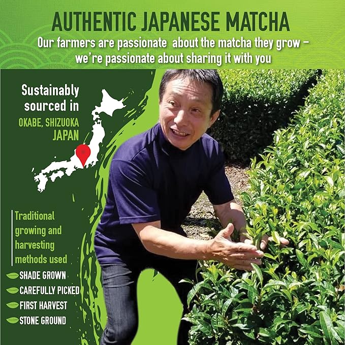 Premium Japanese Ceremonial Matcha Green Tea Powder - 1st Harvest HIGHEST Grade - USDA & JAS Organic - From Japan - Perfect for Starbucks Latte, Shake, Smoothies & Baking (3.53oz / 100g)