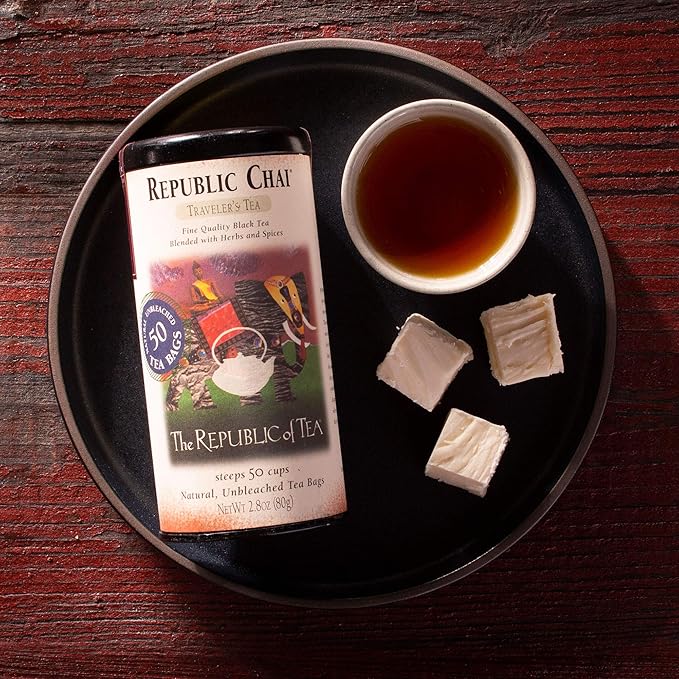The Republic of Tea - Republic Chai Black Tea, Tin of 50 Tea Bags