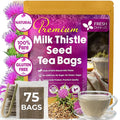 FreshDrinkUS, Premium 75 Milk Thistle Tea Bags, 100% Natural & Pure from Milk Thistle Seeds. Milk Thistle Seed Herbal Tea. Made with Natural Material Tea Bags. No Sugar, No Caffeine, No Gluten, Vegan.