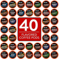 Brooklyn Beans Flavored Coffee Pods Assorted Gourmet Variety Pack, Compatible with 2.0 Keurig K Cup Brewers, 40 Count