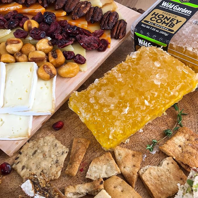 Wild Garden 100% Pure Raw Gourmet Honeycomb, 100% All-Natural, No Additives, No Preservatives, Fresh From The Farm! 7.05 oz Pack of 6