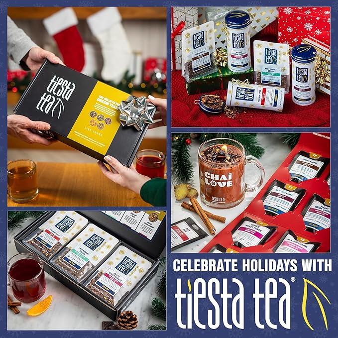 Tiesta Tea - Loose Leaf Tea Sampler Set - Assorted Real Fruit, Herbal, Spices, Black & Chai Brew, High to No Caffeine, Hot or Iced Tea Variety, 8 Sample Pouches, Up to 80 Cups, Seasonal Flavors