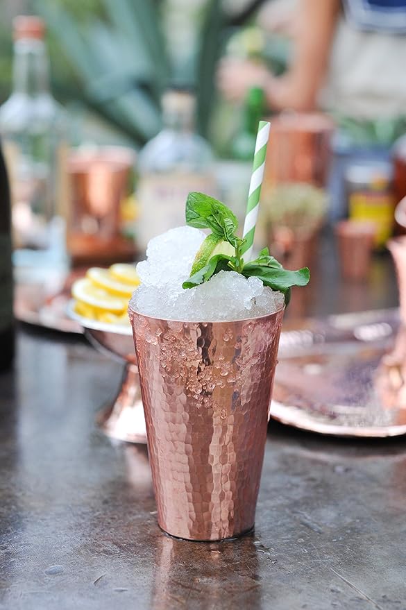 Sertodo Copper Boston Shaker Set | 16oz and 25oz Cups | 100% Pure Copper, Heavy Gauge, Hand Crafted | Professional Mixologist's Choice Cocktail Shaker