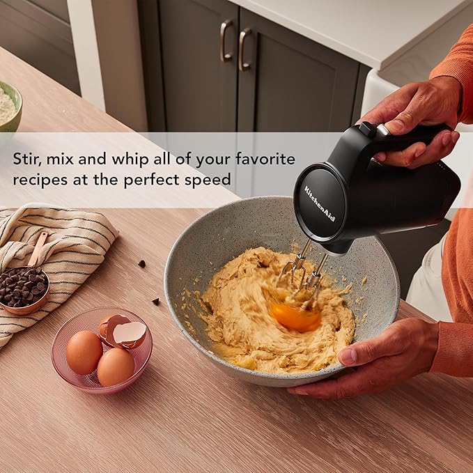 KitchenAid Go Cordless Hand Mixer - battery included, KHMR762, Black Matte
