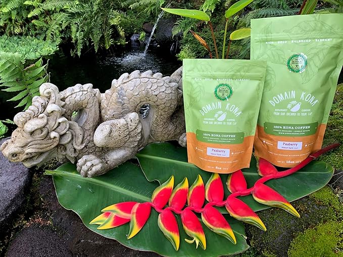 100% Kona Coffee – GROUND, Dark roast, Single estate gourmet coffee, 8 ounces, ships direct from Domain Kona Coffee, Farm fresh