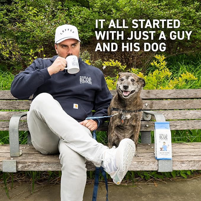 Stella Blue Whole Bean Coffee, Positive Vibes Blend, Light Roast Vanilla, Fruity Notes 100% Arabica Beans, Ethically Sourced from Central and South America, Smooth Balanced, 12oz Bag