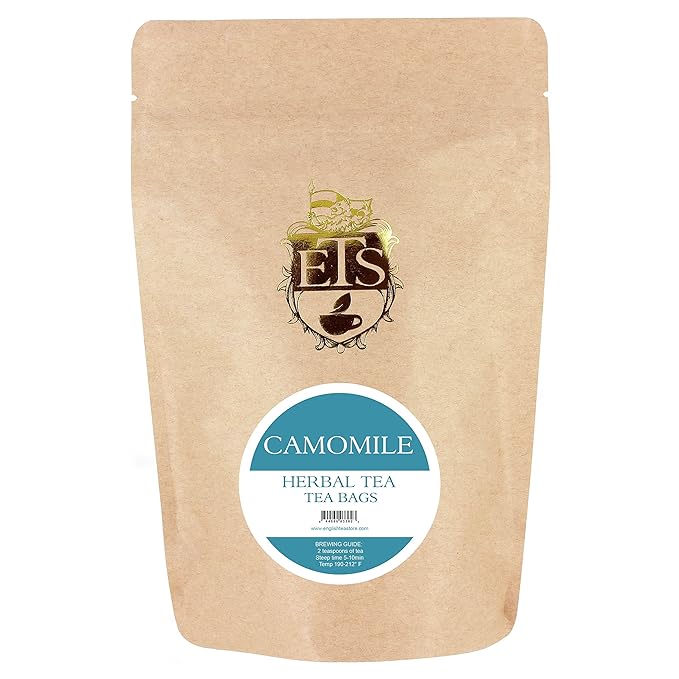 Camomile Herbal Teabags - 25 Teabag Pouch | Naturally Caffeine-Free | Calming & Relaxing | Floral & Fruity Flavor | Kosher & Vegan | Perfect Bedtime Tea
